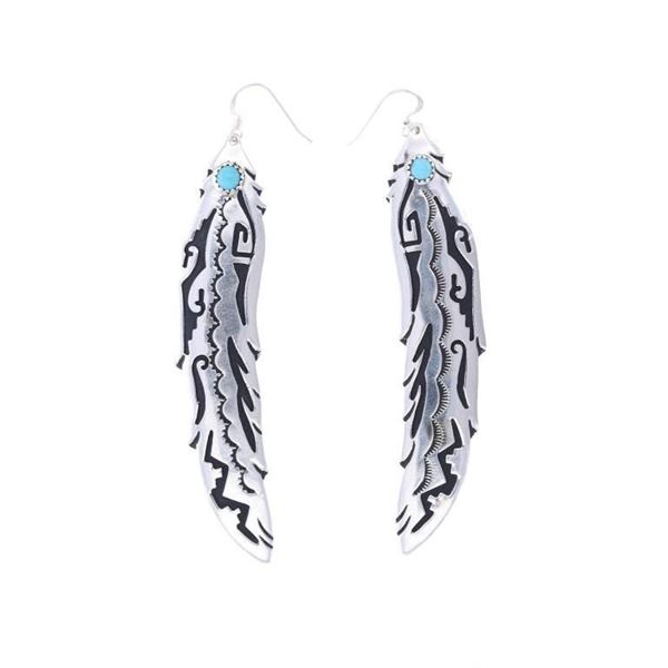 Navajo Tommy & Rose Singer Feather Earrings