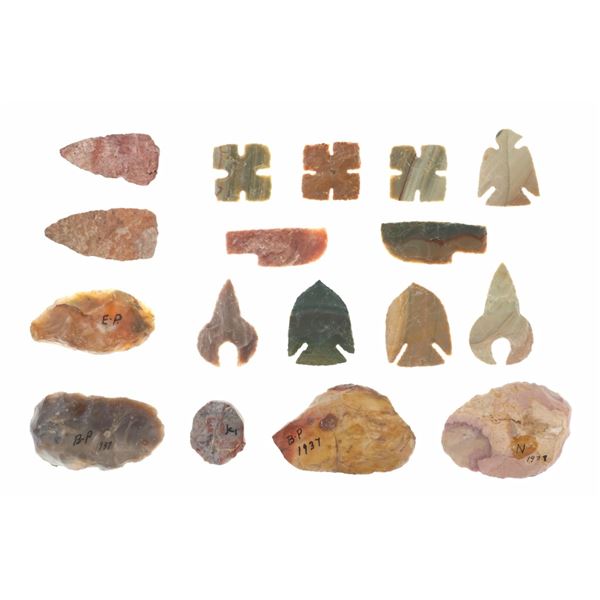 Knapped Projectile Points & Tool Artifacts Display