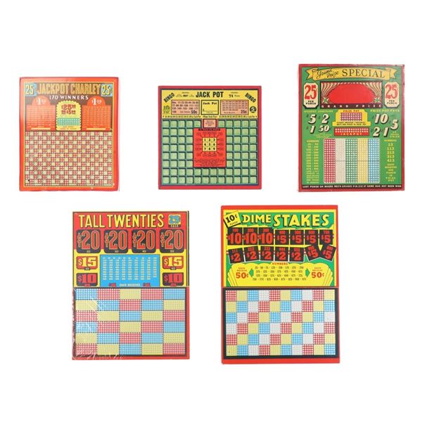 Five Gambling Punch Boards Unused 1940-50s (5)
