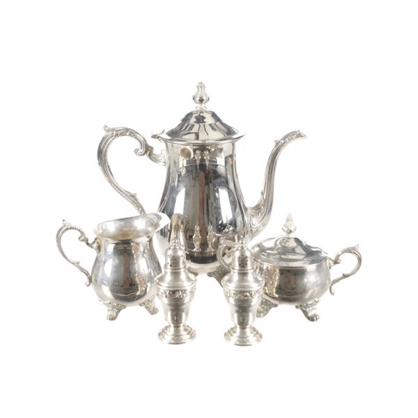 Gorham Sterling & EPNS Coffee Set 1948-1950s (5)