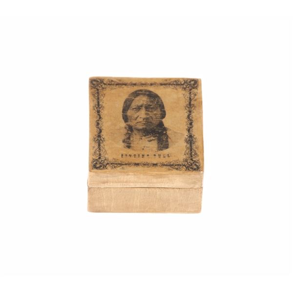 Rare Sitting Bull Stamp Box Late-19th Century