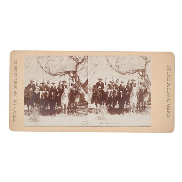 19th C. Vigilantes Cowboy Lynching Stereoview