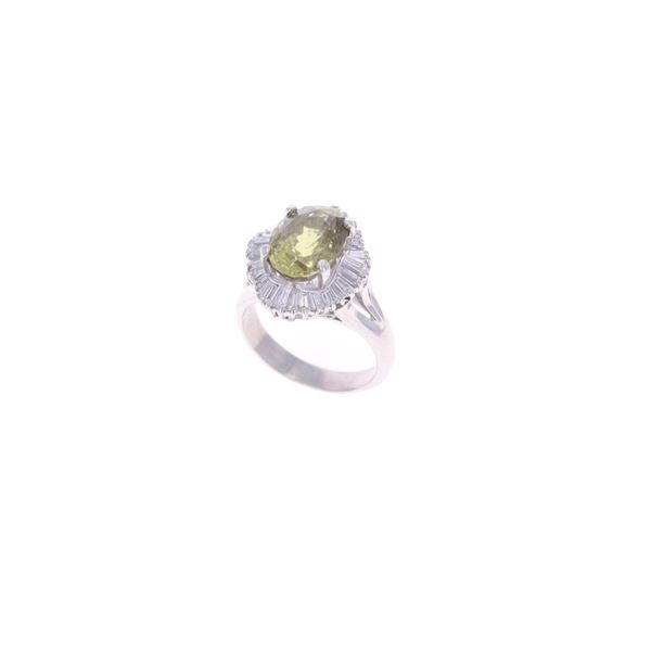 5.28ct Sapphire VS2 Diamond & Platinum Ring