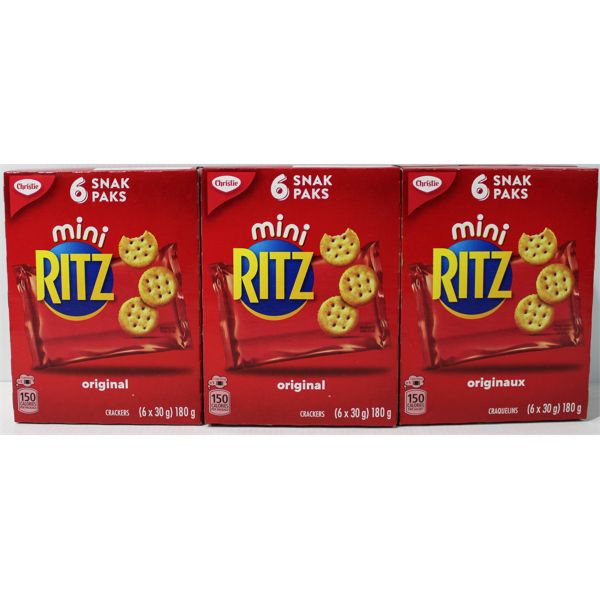 3 BXS MINI RITZ ORIGINAL CRACKERS (6X30G SNAK PAKS)