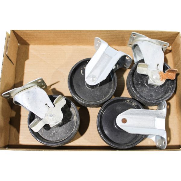 4 INDUSTRIAL CASTORS 5 3/4" OVERALL HEIGHT