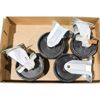 Image 1 : 4 INDUSTRIAL CASTORS 5 3/4" OVERALL HEIGHT