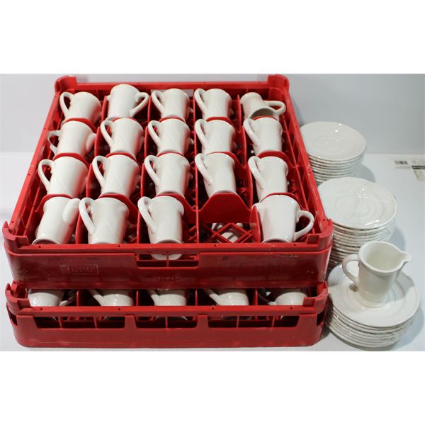 40 DUDSON CREAM PITCHERS & SAUCERS