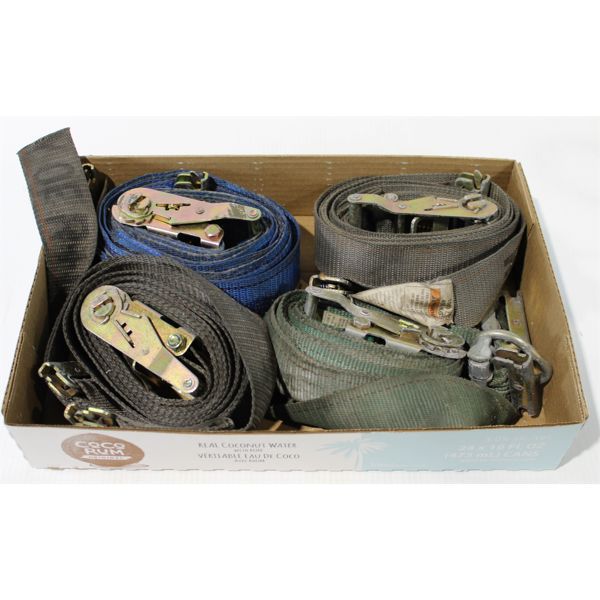 4 E-TRACK RATCHET TIE DOWN STRAPS 2" WIDE
