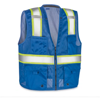 Image 1 : 3 HI-VISIBILITY SAFETY VESTS - BLUE L/XL 
