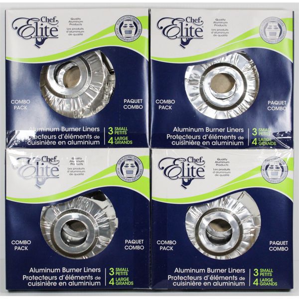 4 COMBO PK ALUMINUM STOVE BURNER LINERS