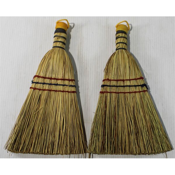 2 STRAW WHISK BROOMS