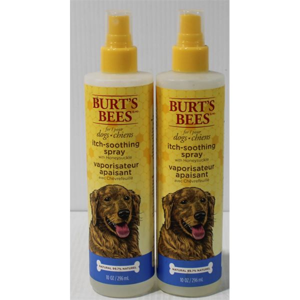 2 X 296ML BURT'S BEES ITCH SOOTHING DOG SPRAY
