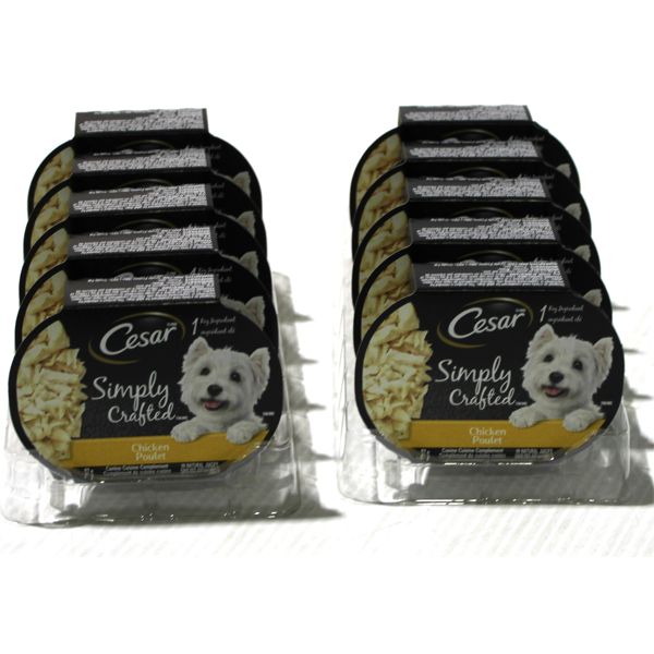10 X 37g CESAR SIMPLY CRAFTED CHICKEN DOG FOOD