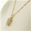 Image 5 : 14k Yellow Gold Large 17x10.5mm 5 ctw Oval Opal Solitaire Pendant w/ Vintage Cha