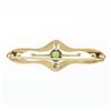 Image 3 : Antique Victorian 14k Gold Peridot Seed Pearl Hand Engraved Open Bar Brooch Pin
