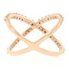 Image 5 : NEW 14k Rose Gold 0.50 ctw 45 Round Brilliant Diamond Simple X Ex Cross Band Rin