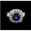 Image 2 : 14KT White Gold 2.25 ctw Tanzanite and Diamond Ring