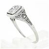 Image 9 : Antique Art Deco 18k Gold European Diamond Solitaire w/ Filigree Engagement Ring