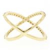 Image 5 : NEW 14k Yellow Gold 0.50 ctw Round Brilliant Diamond Simple X Ex Cross Band Ring