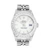 Image 1 : Rolex Ladies Quickset Stainless Steel Silver Index 18K White Gold Diamond Bezel