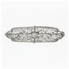 Image 1 : Antique Art Deco 10k White Gold 0.15 ctw Round Diamond Foliage Filigree Brooch P