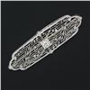 Image 2 : Antique Art Deco 10k White Gold 0.15 ctw Round Diamond Foliage Filigree Brooch P