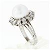 Image 9 : Vintage 18k White Gold 12.7mm South Sea Pearl 2.10 ctw Marquise Diamond Halo Rin