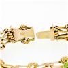 Image 4 : Antique Victorian 15k Gold Green Peridot & Pearl Love Knot Link Chain Bracelet