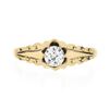 Image 4 : Antique 14k Gold 0.30 ctw Old European Diamond Engagement Ring w/ Repousse Sides