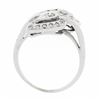 Image 8 : Vintage 14k White Gold 0.84 ctw Round Baguette Cut Diamond Pear Leaf Bypass Ring
