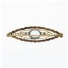 Image 3 : Antique Krementz Art Nouveau 14k Gold 1.25 ctw Aquamarine & Pearl Open Brooch Pi