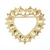 Image 3 : Vintage 14K Yellow Gold Round Cabochon Opal Framed Open Heart Brooch Pin Pendant