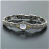 Image 8 : Antique Art Deco Esemco 14k TT Gold Milgrain Filigree Moonstone Belly Bracelet