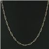 Image 4 : New Italian 14k Yellow Gold 22" 3.25mm Oval Paperclip Link Unisex Chain Necklace