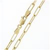 Image 5 : New Italian 14k Yellow Gold 22" 3.25mm Oval Paperclip Link Unisex Chain Necklace