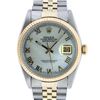 Image 1 : Rolex Mens 2 Tone White Roman Datejust Wristwatch 36MM