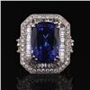 Image 1 : 16.49 ctw Tanzanite and 2.81 ctw Diamond 18KT White Gold Ring (GIA CERTIFIED)