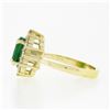 Image 5 : NEW Classic 14k Gold 2.02 ctw Oval Emerald Solitaire w/ Round Diamond Halo Ring