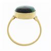 Image 7 : Vintage 14K Gold Oval Bezel Inlaid Chrysoprase & Black Onyx Scarab Beetle Ring