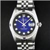 Image 1 : Rolex Mens Stainless Steel Blue Vignette Diamond And Sapphire Datejust Wristwatc