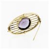 Image 4 : Antique Victorian 18k Yellow Gold Music Strings Brooch Lavender Purple Amethyst