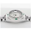 Image 3 : Rolex Ladies Quickset Stainless Steel 18K White Gold Diamond & Emerald Bezel Sil