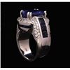 Image 6 : 12.45 ctw Sapphire and Diamond Ring - 14KT White Gold