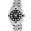 Image 3 : Rolex Ladies Quickset Stainless Steel Black Diamond Lugs And Sapphire Datejust 2
