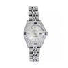 Image 2 : Rolex Ladies Quickset Stainless Steel Silver Index 18K White Gold Diamond & Sapp
