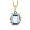 Image 2 : Vintage 14k Gold Blue Stone Solitaire In Open Twisted Wire 18" Pendant Necklace