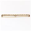 Image 5 : Antique Krementz 14k Gold 1.30 ctw Old Sapphire Natural Pearl Long Bar Pin Brooc