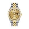 Image 2 : Rolex Mens Two Tone Champagne Index Dial 18K Yellow Gold Pyramid Diamond Bezel W