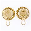 Image 5 : Sicis 18K Yellow Gold Micromosaic Strawberry w/ Yellow Sapphire Button Earrings