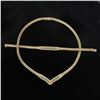 Image 5 : Fancy Italian 14k Gold Diamond V Link Chevron Necklace & Matching Bracelet Set